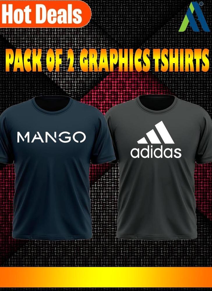 Jersey Printed Half Sleeves Shirt Pack Of 2