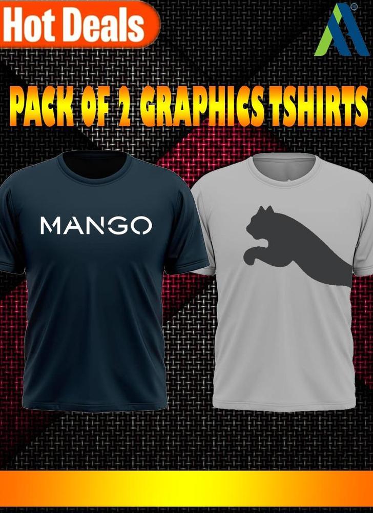 Jersey Printed Half Sleeves Shirt Pack Of 2