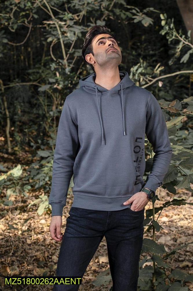 1 Pc Men's Stitched Fleece Printed Hoodie