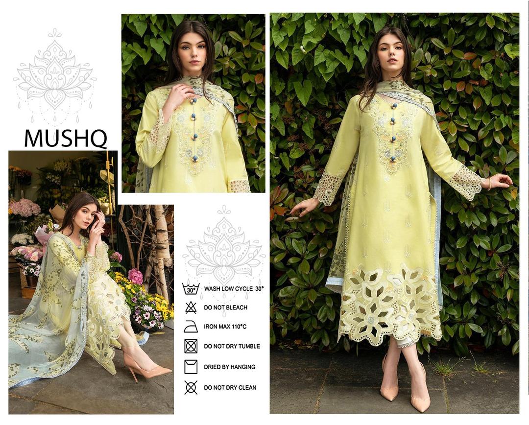 Elegant Embroidered Dhanak Suit with Digital Print Dupatta