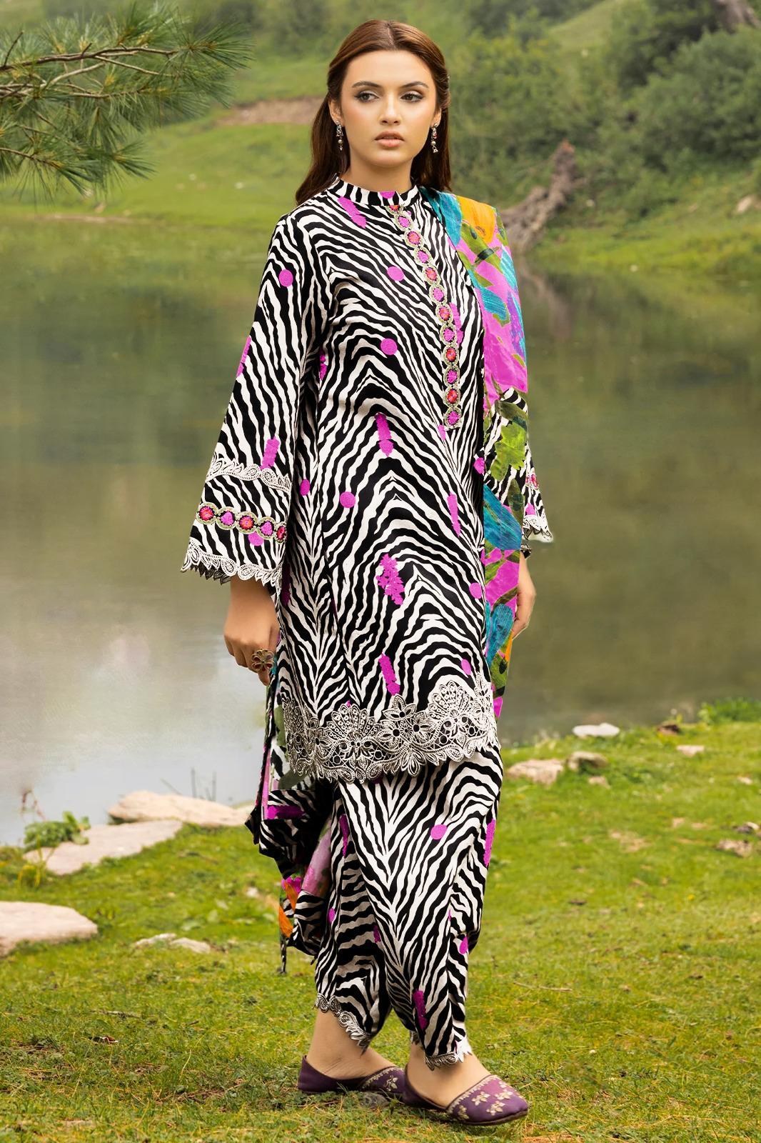 3 Pcs Women's Unstitched Digital Print Suit