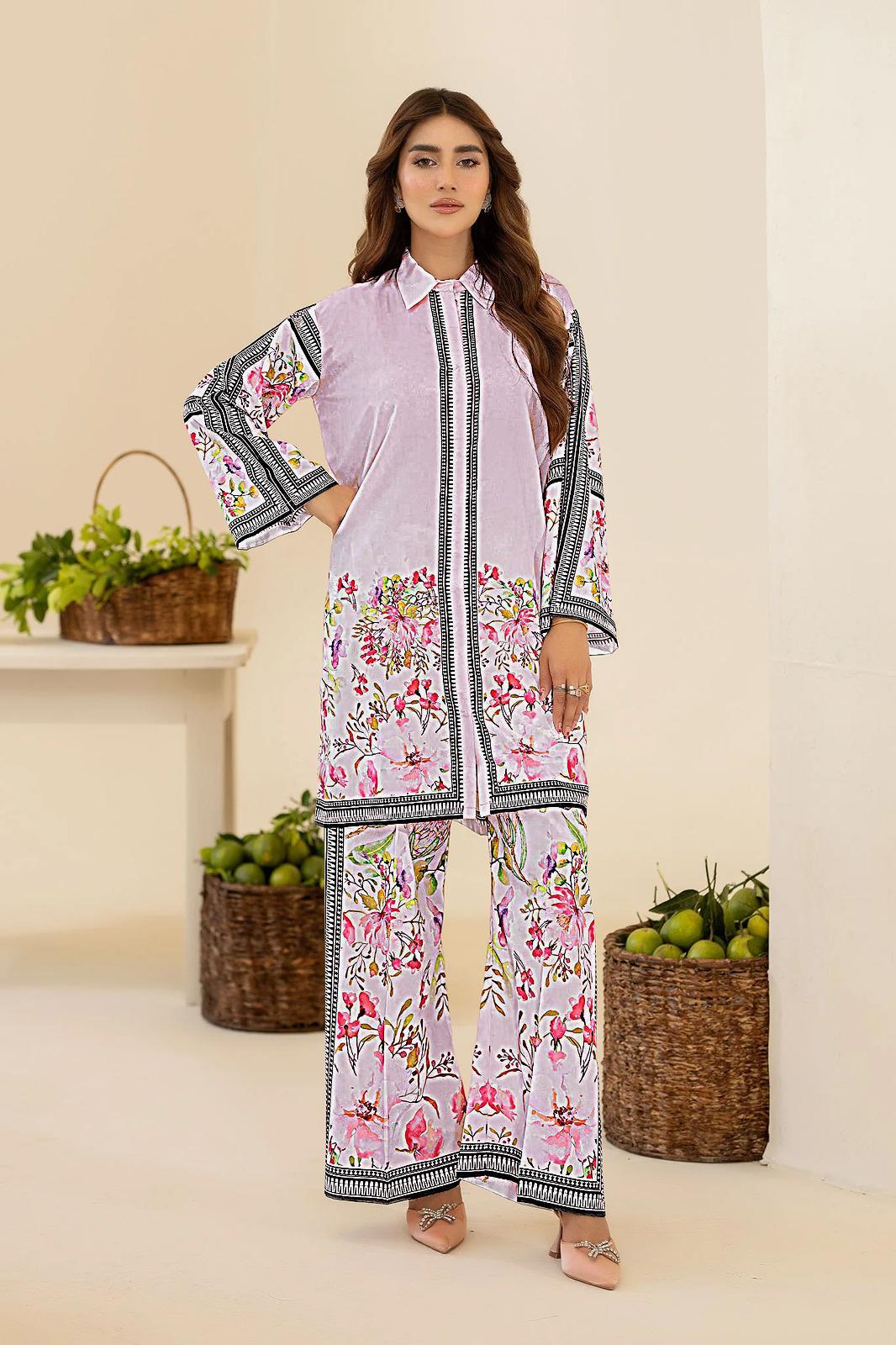 3 Pcs Women's Unstitched Digital Print Suit