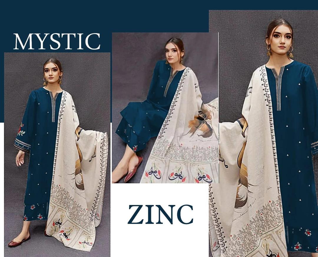 3 Pcs Women's Unstitched Embroidered Suit