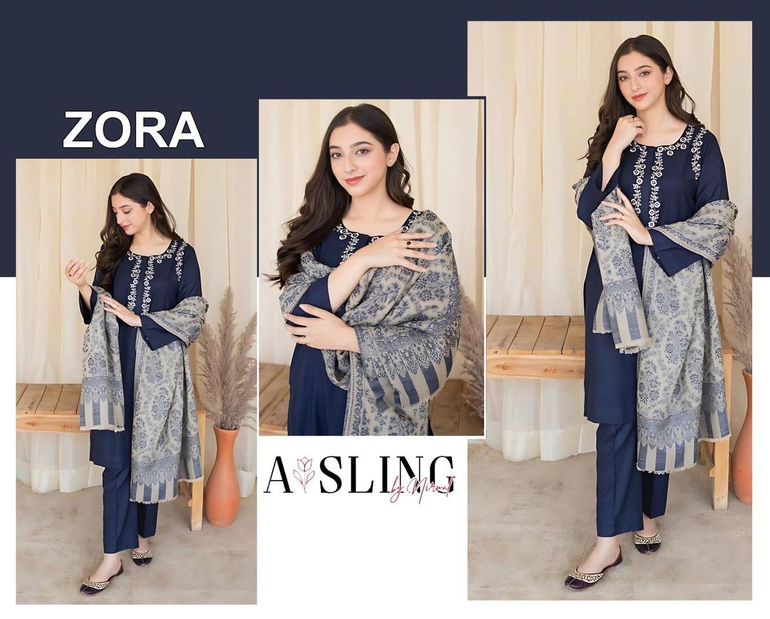 3 Pcs Women's Unstitched Patch Work Suit