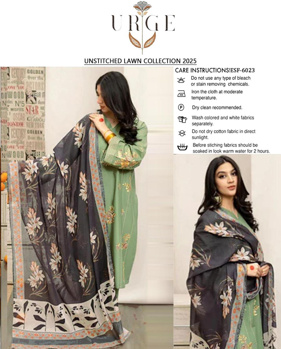 3 Pcs Women's Unstitched Embroidered Suit