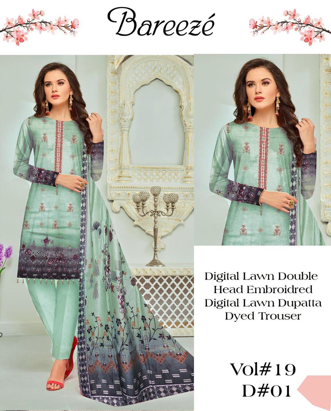 3 Pcs Women's Unstitched Embroidered Suit
