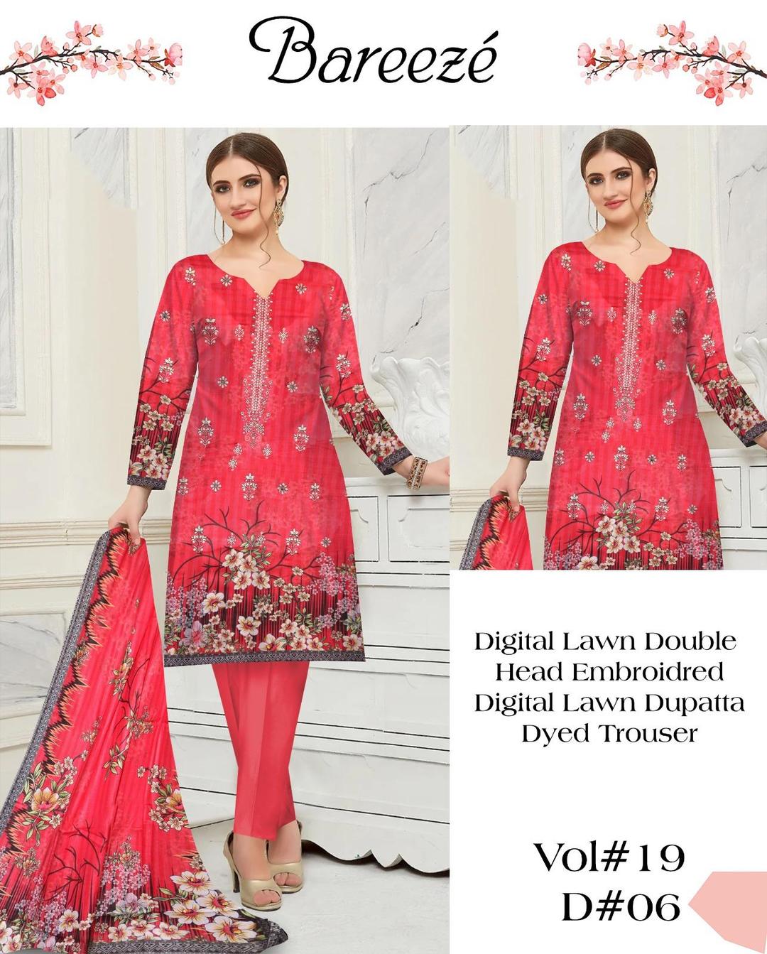 3 Pcs Women's Unstitched Embroidered Suit