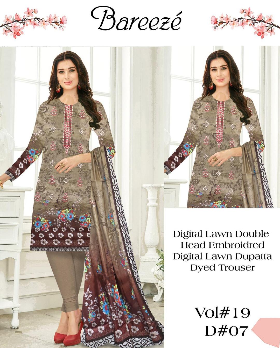3 Pcs Women's Unstitched Embroidered Suit