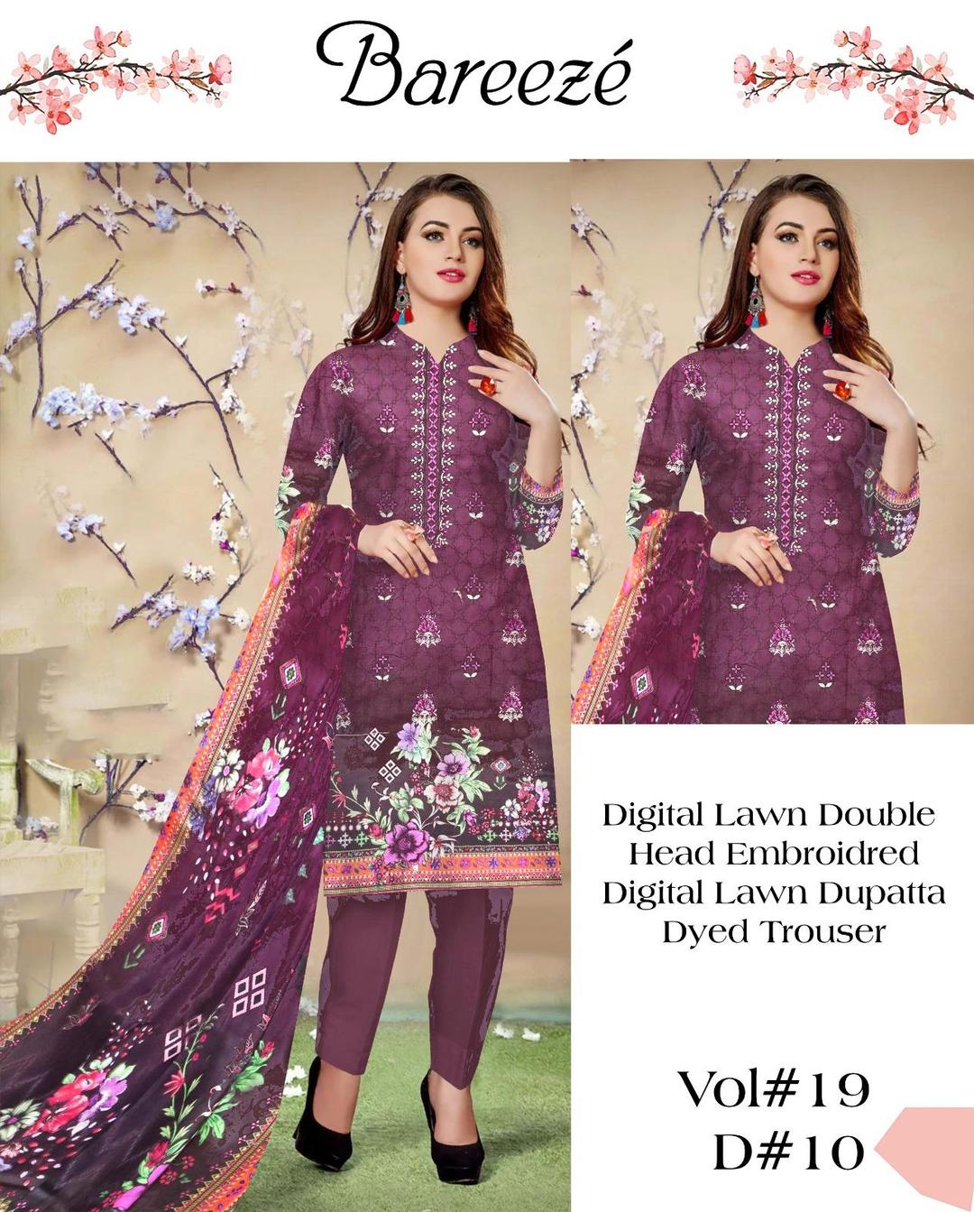 3 Pcs Women's Unstitched Embroidered Suit