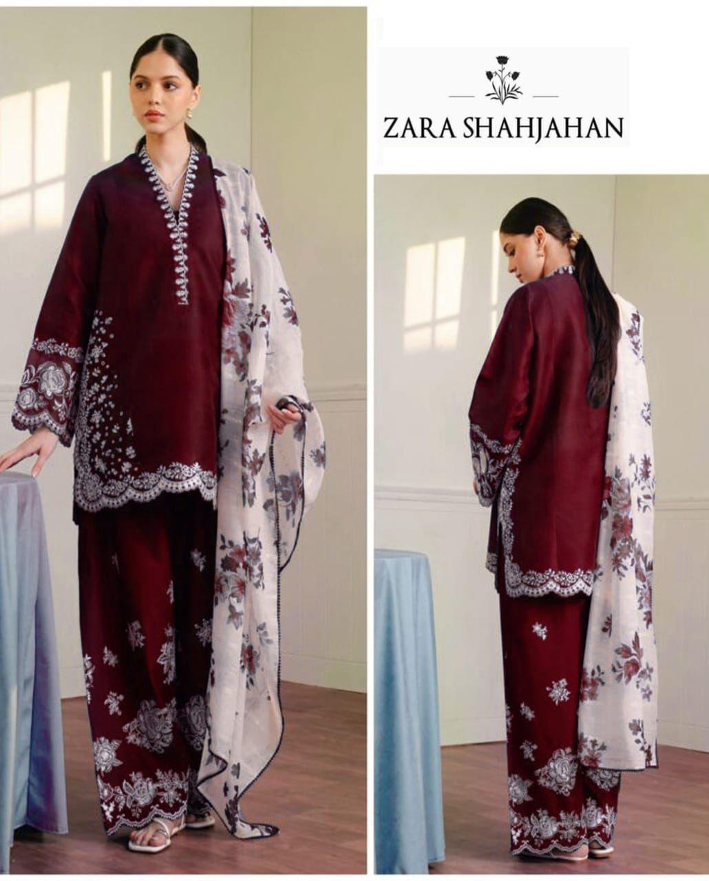 3 Pcs Women's Unstitched Embroidered Suit