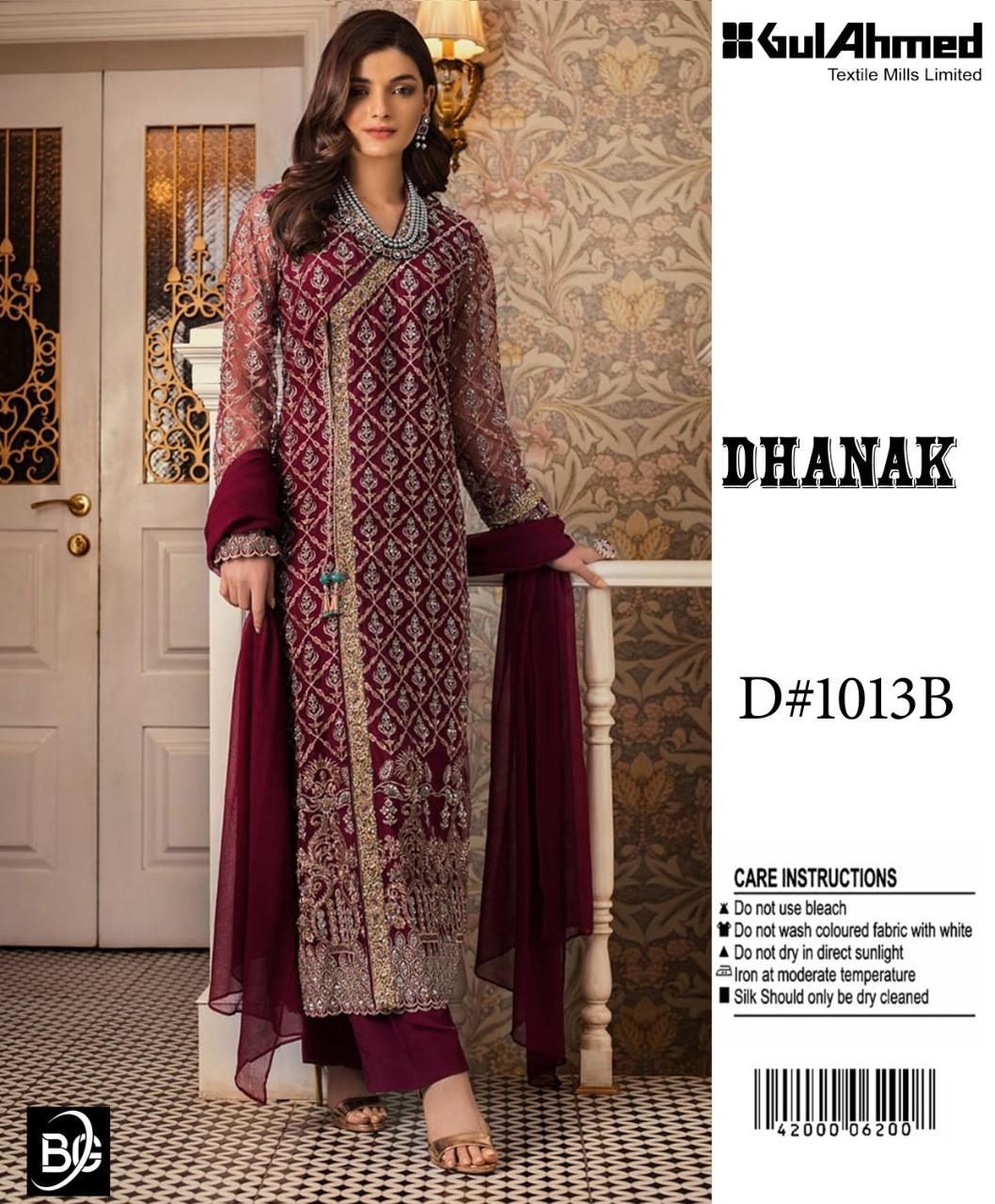 2 Pcs Women's Unstitched Dhanak Embroidered Suit