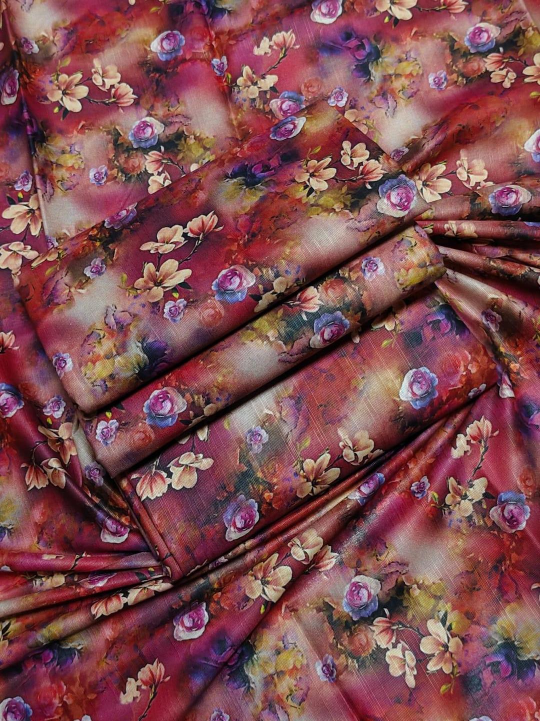 2 Pcs Women's Unstitched Digital Print Suit