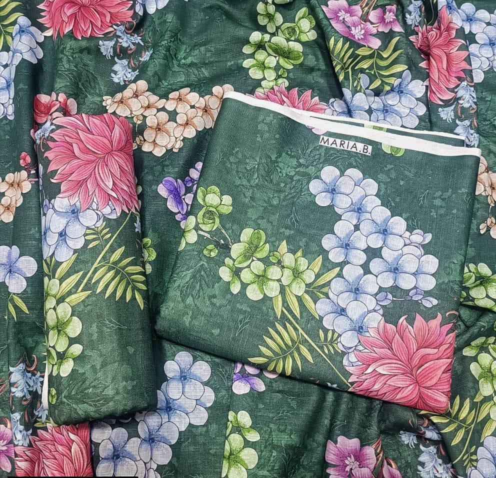 2 Pcs Women's Unstitched Digital Print Suit