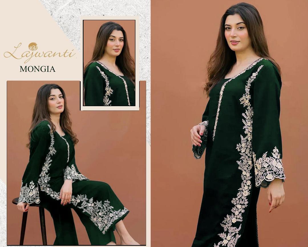 2 Pcs Women's Unstitched Embroidered Suit