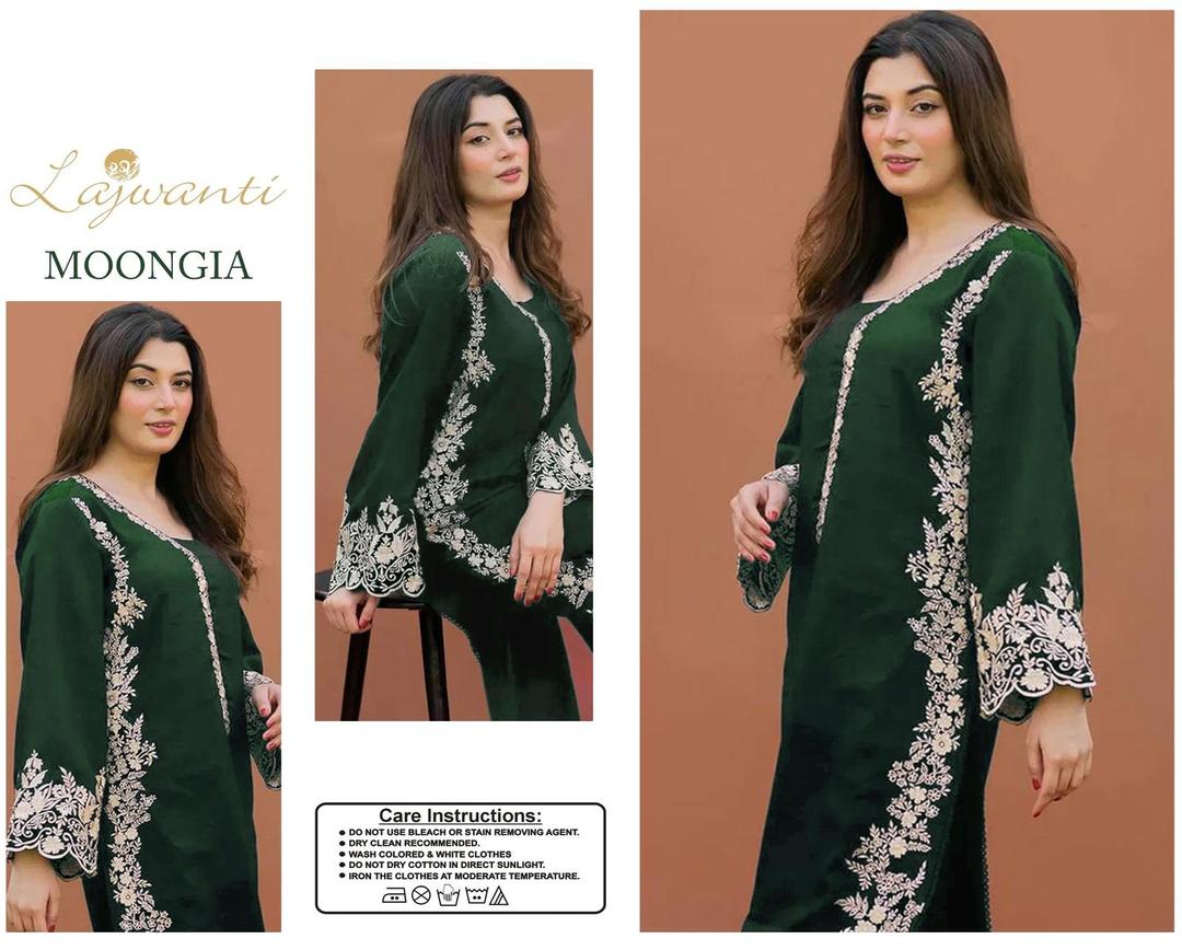 2 Pcs Women's Unstitched Embroidered Suit