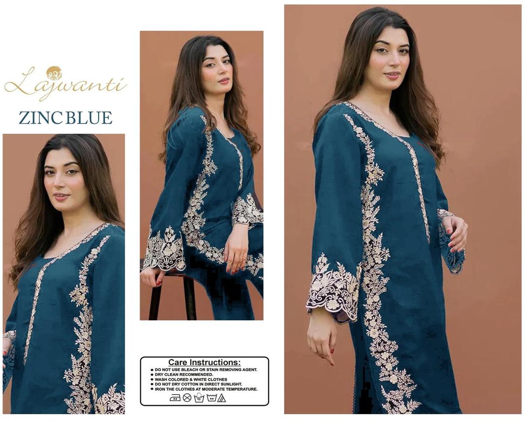 2 Pcs Women's Unstitched Embroidered Suit