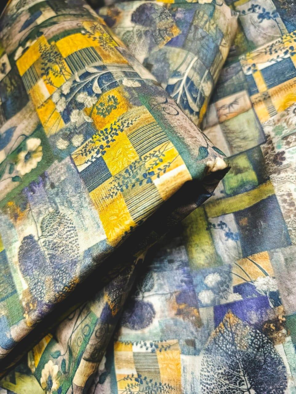 2 Pcs Women's Unstitched Digital Print Suit