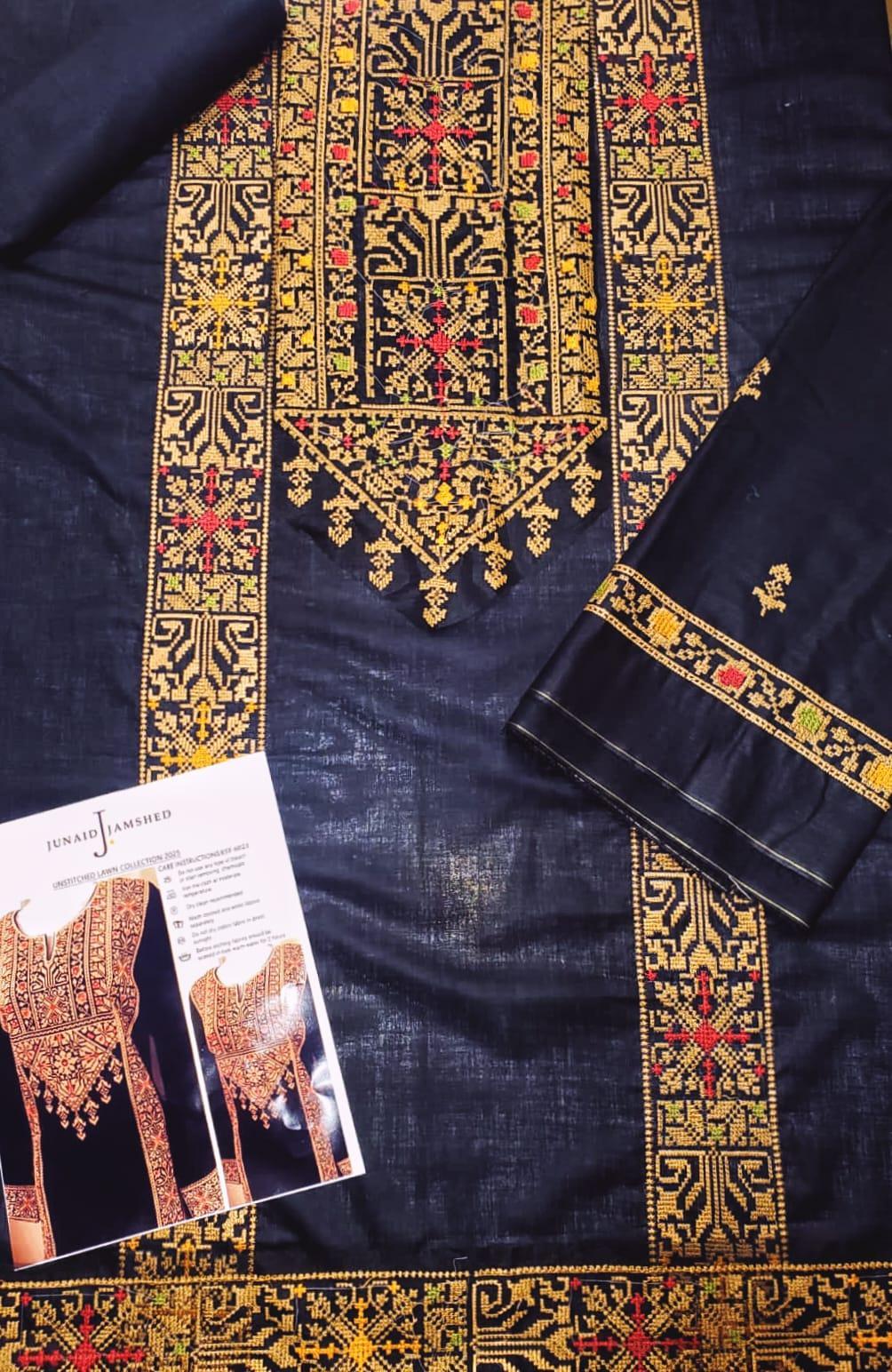 2 Pcs Women's Unstitched Embroidered Suit