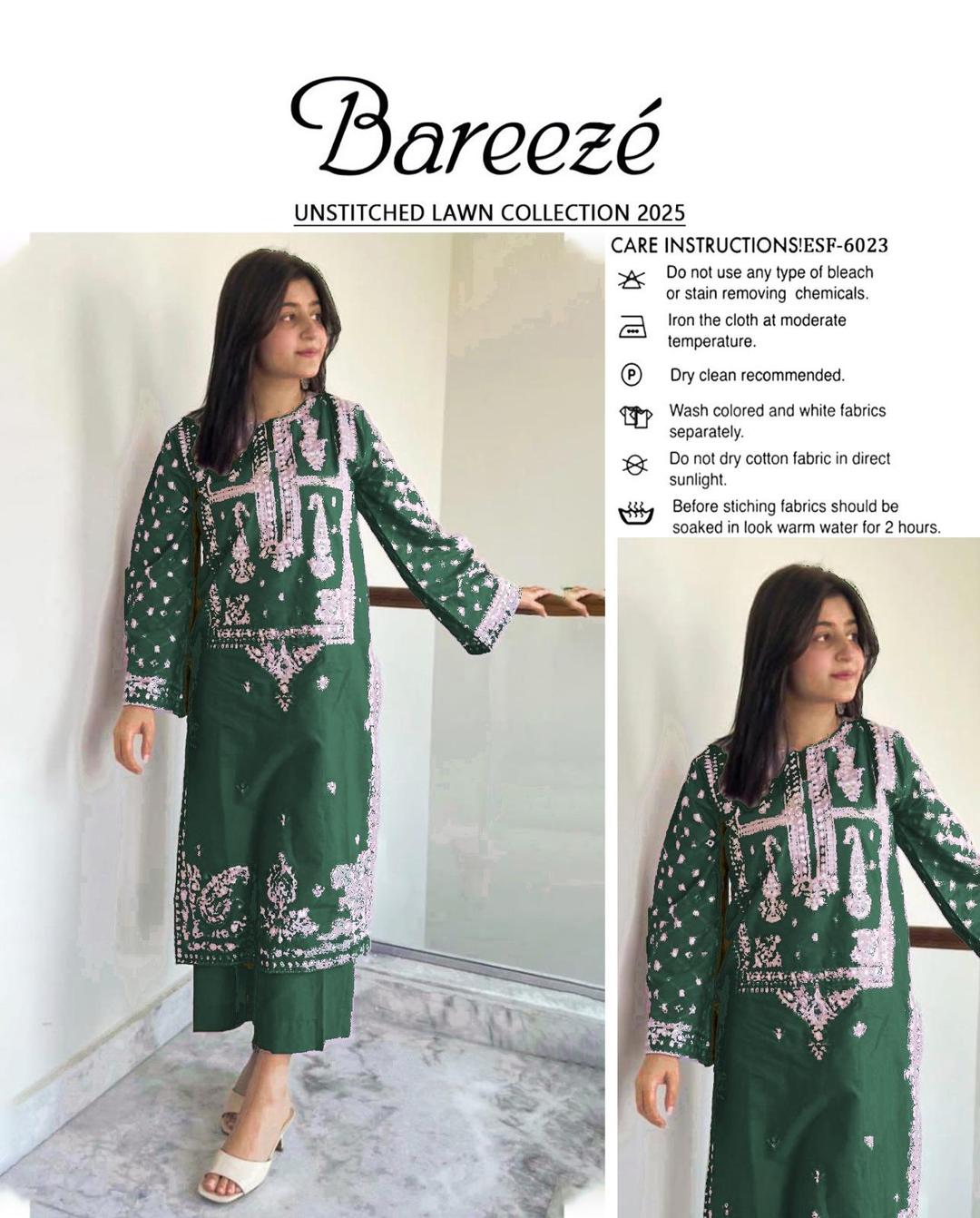 2 Pcs Women's Unstitched Embroidered Suit