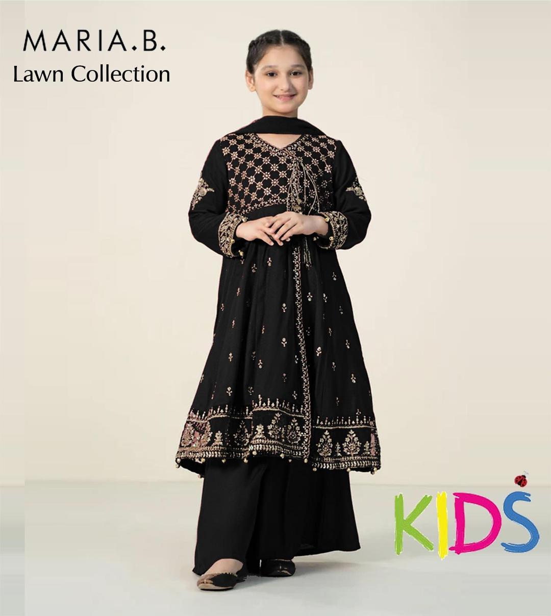 3 Pcs Girl's Lawn Embroidered Unstitched Suit
