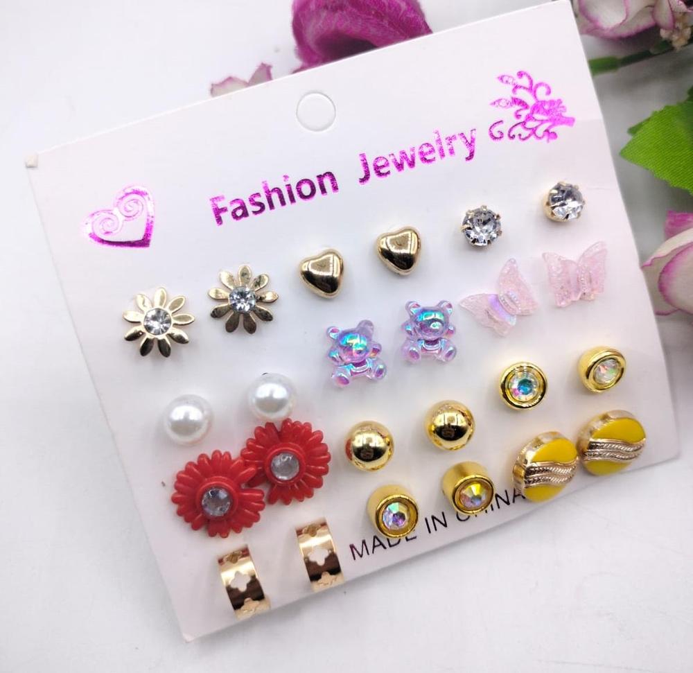 Trendy Artificial Stones Ear Studs