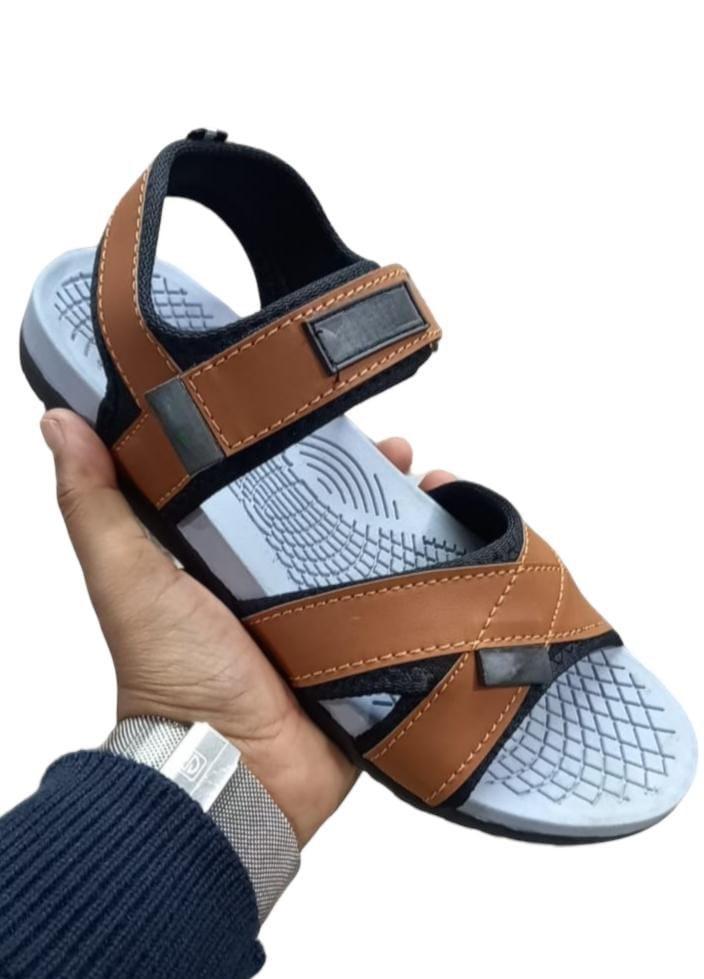 Men's Elastic Fibre Casual Sandals, Mustard Kitto