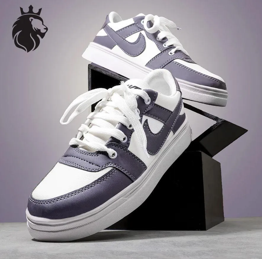 Men's Synthetic Leather Fancy Joggers - JRD-Grey