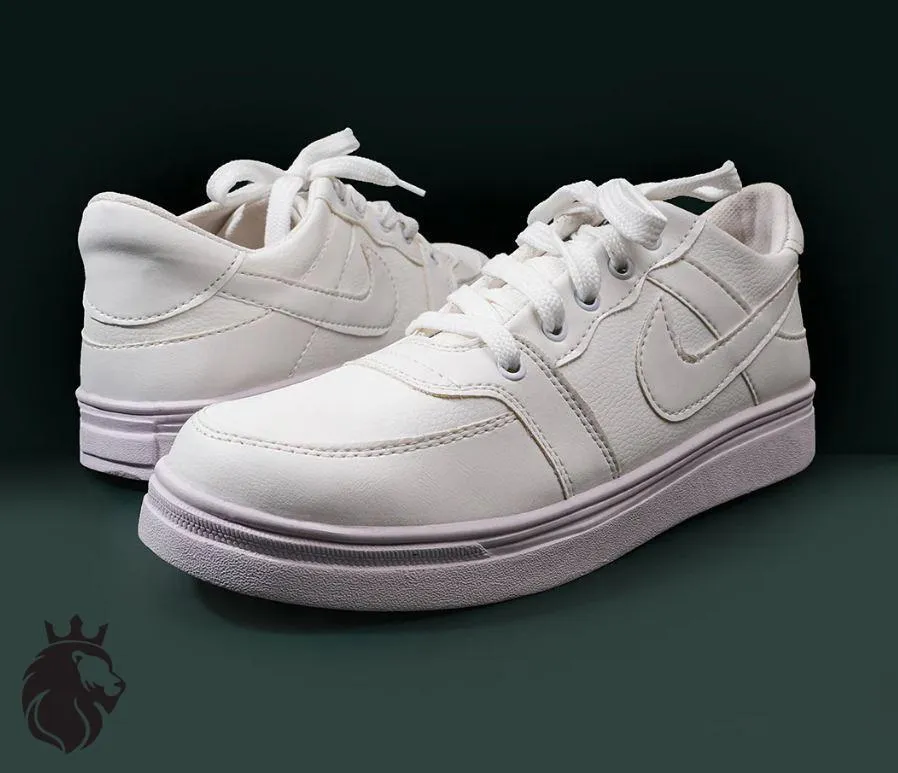 Men's Synthetic Leather Fancy Joggers - JRD-White