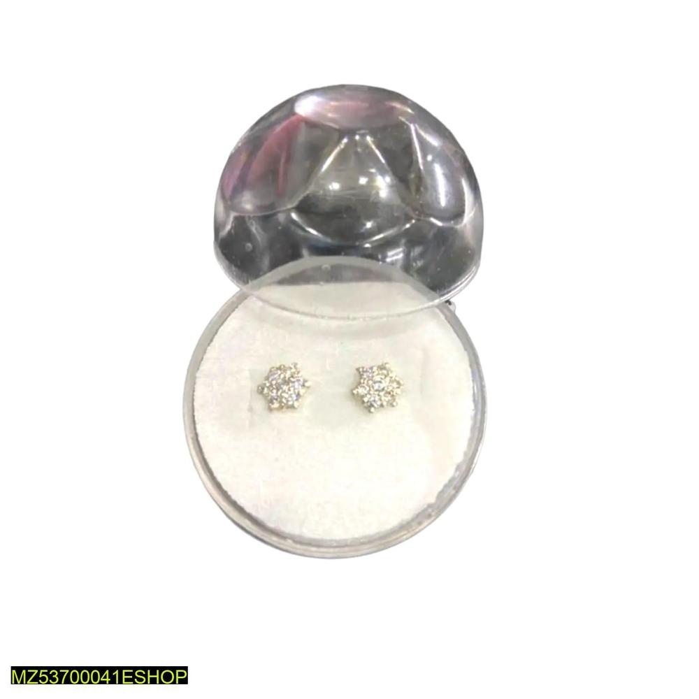 Elegant Silver Zircon Stone Studs