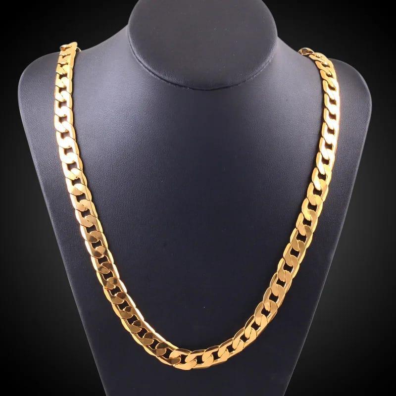 12mm Punk Cuban Gold Chain Necklace For Men