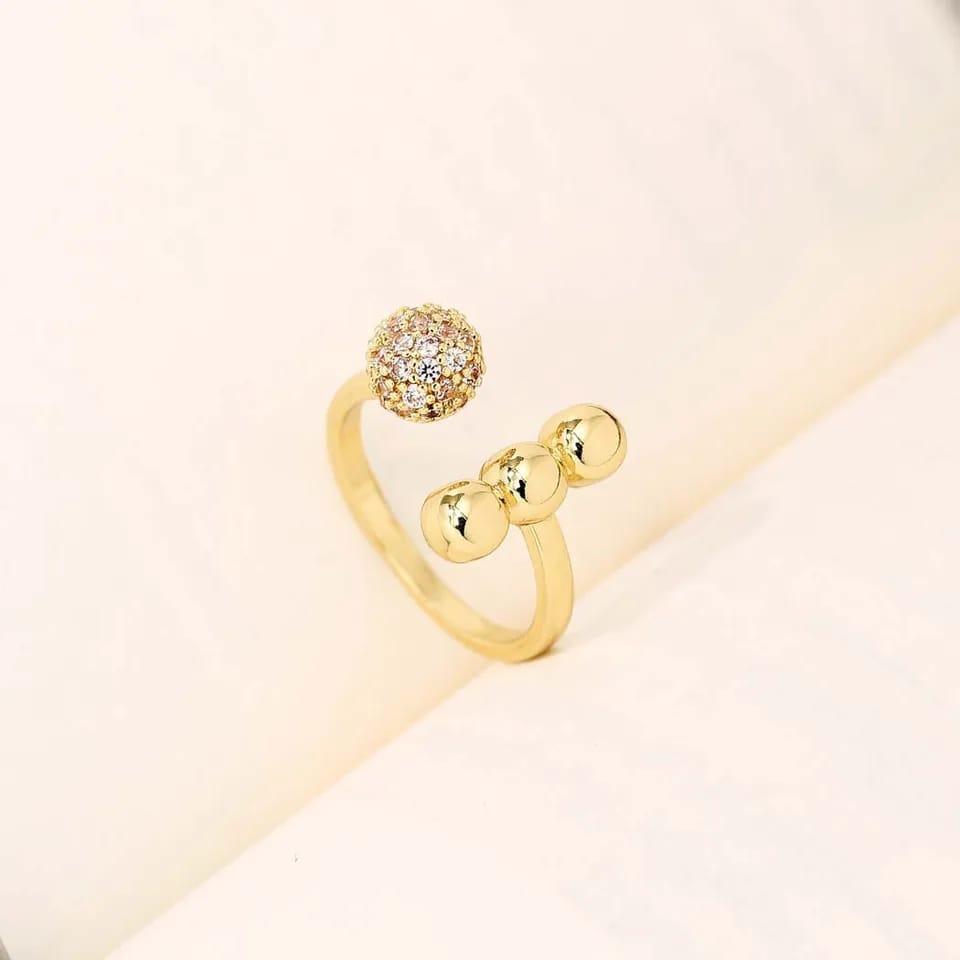 Zircon Circle Open Ball Ring For Girls