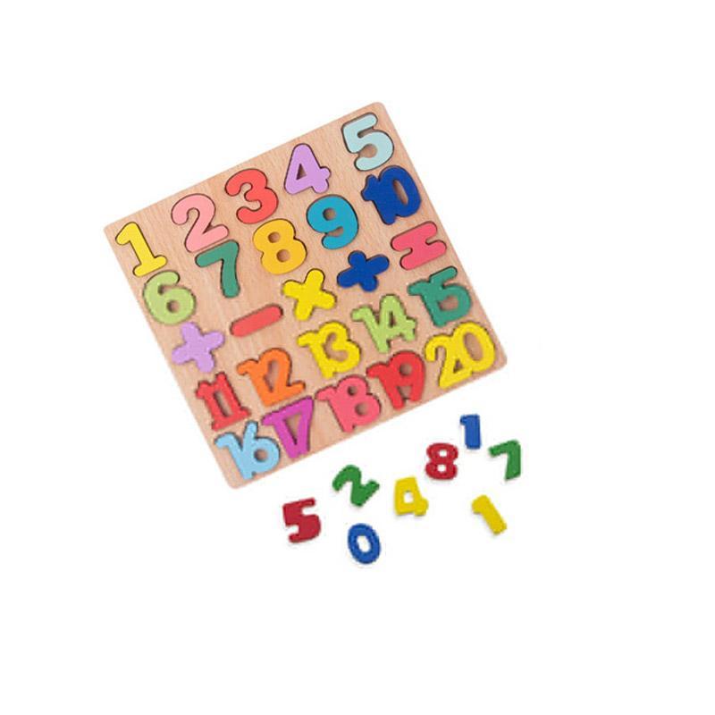 Fun Multicolor Wooden Number (123) Puzzles - for Kids