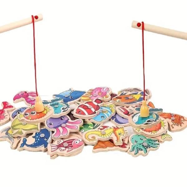  Magnetic Wooden Fishing Toy Set for Kids – Number Learning Game