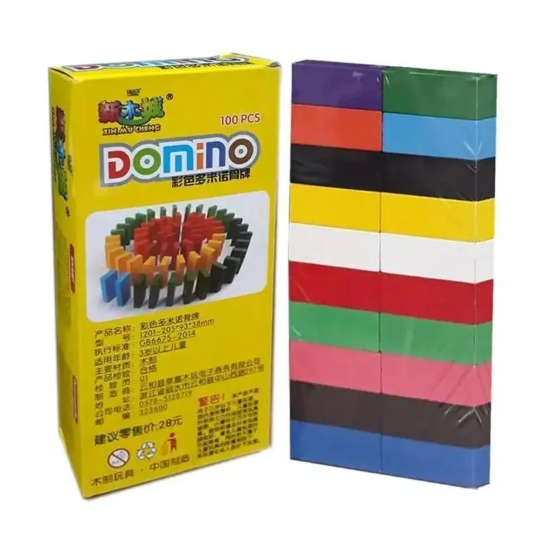 100pcs Domino Wooden Blocks 