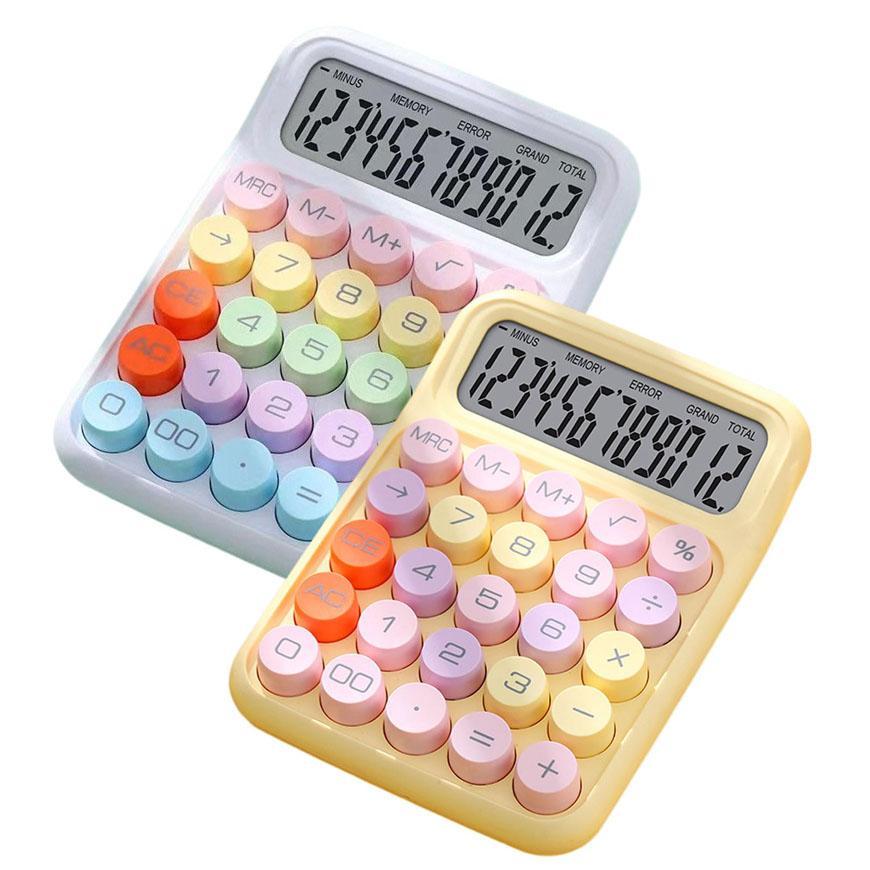 Durable 12 Digits Calculator with Colorful Large Buttons - 1 Pc