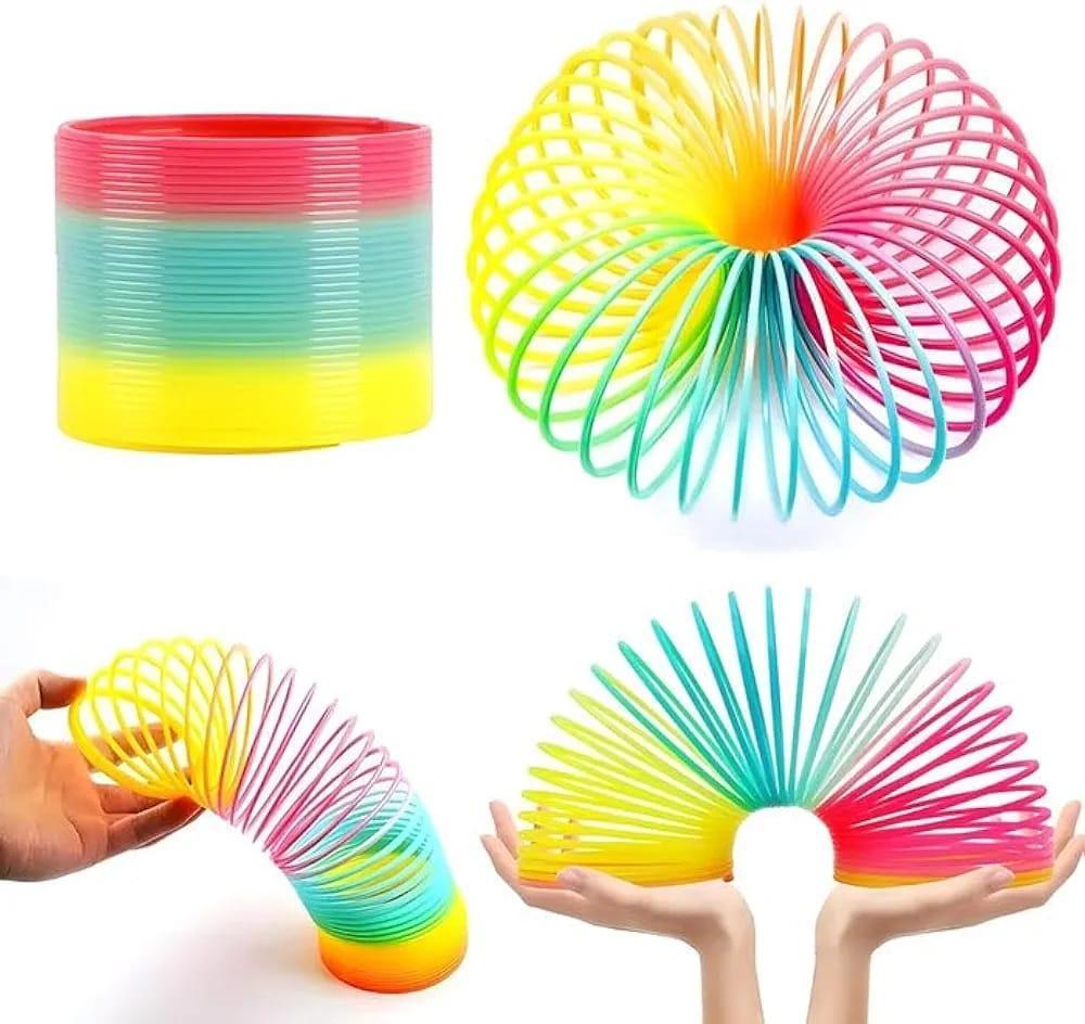 Pack Of 2- Plastic Magic Slinky Rainbow Spring Toy