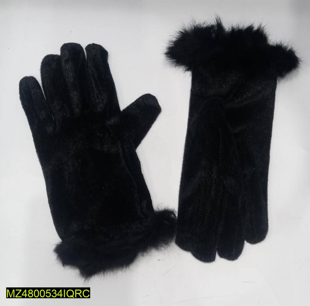 Women's Velvet Fur Gloves