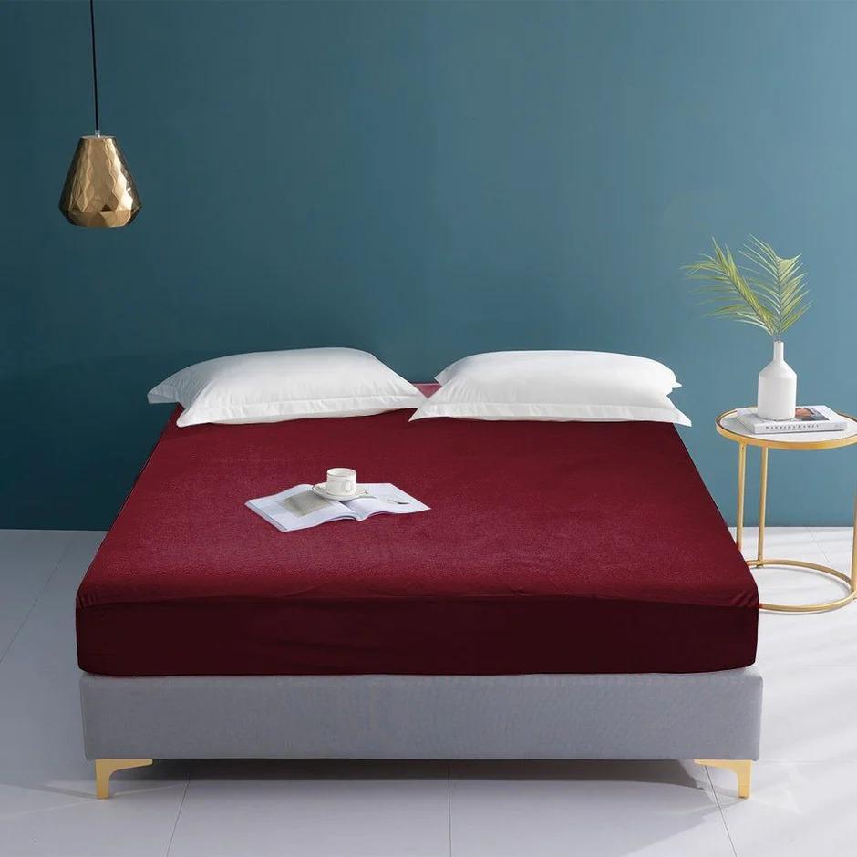 Terry Cotton Double Bed Mattress Cover