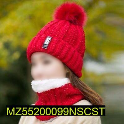 Beanie Wool Cap With Neck Warmer