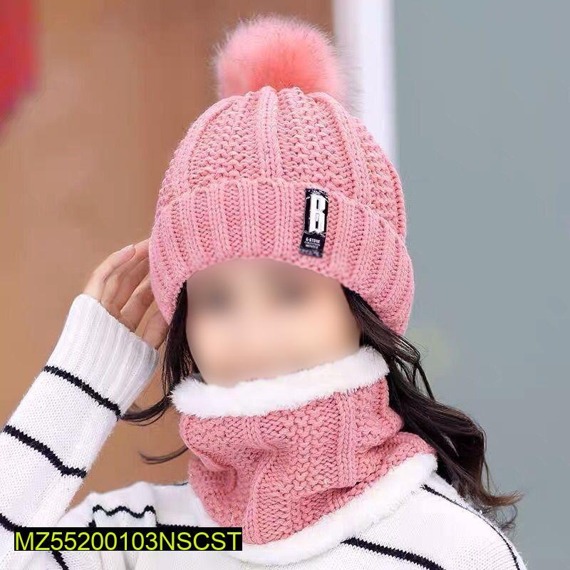 Beanie Wool Cap With Neck Warmer