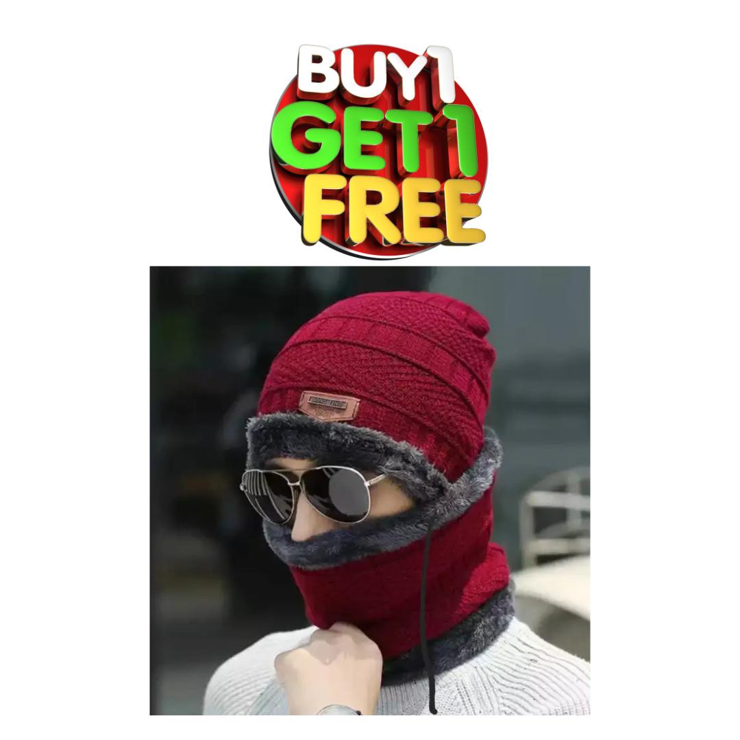 2 Pcs Acrylic Plain Beanie And Neck Warmer 1