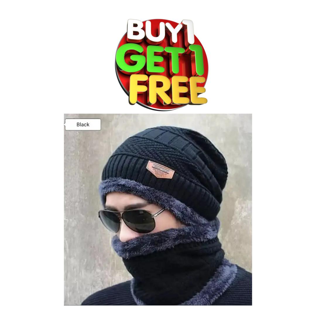 2 Pcs Acrylic Plain Beanie And Neck Warmer 1