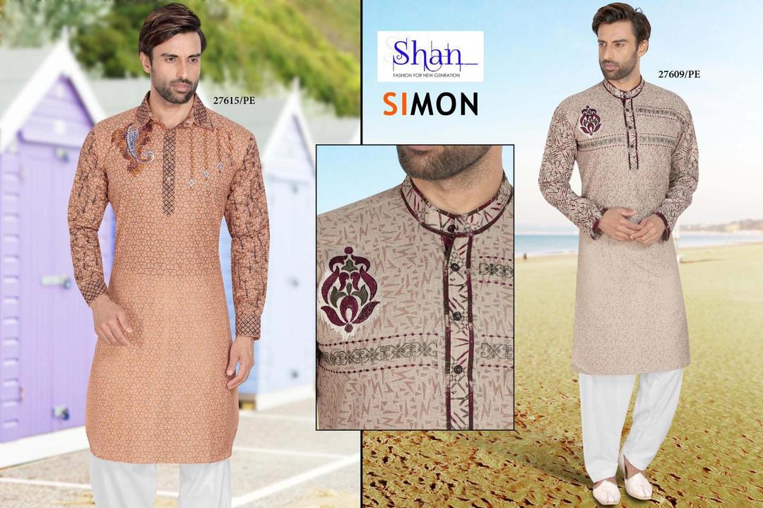 Men’s Unstitched Cotton Self Print Suit