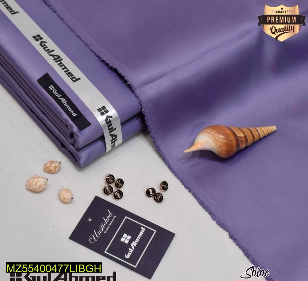 Men's Unstitched Silk Plain Suit