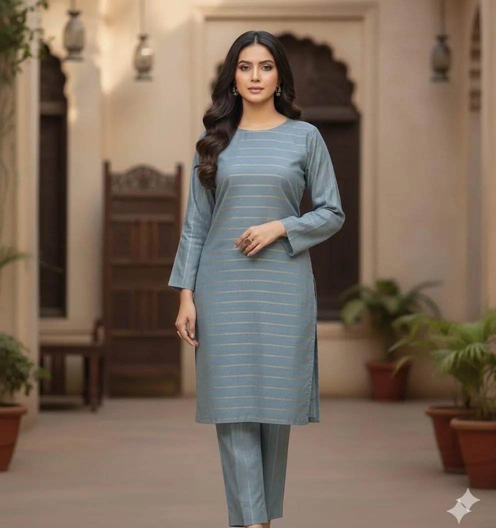 2 Pcs Women's Unstitched Digital Print Suit