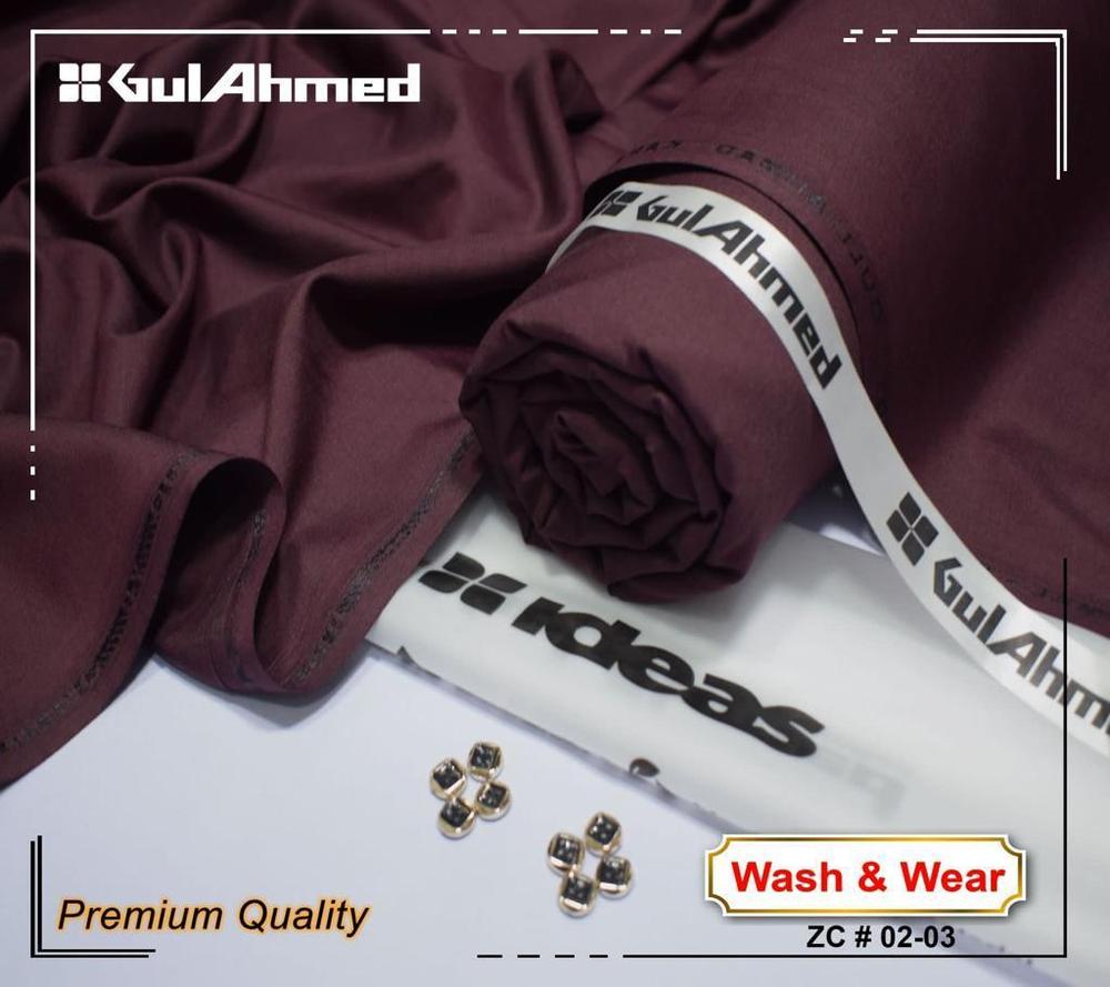 Men’s Unstitched Wash And Wear Plain Suit