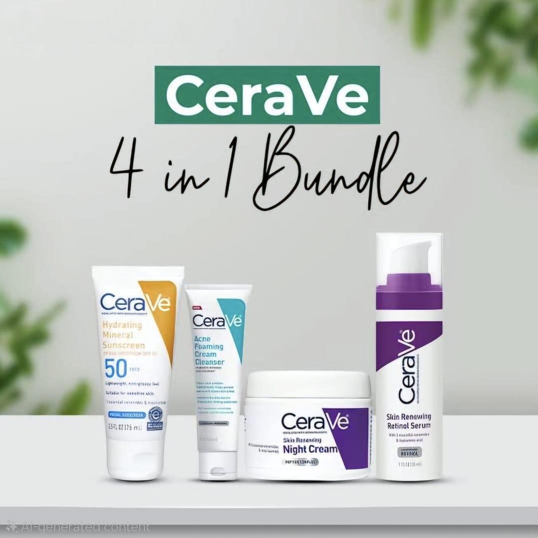 CeraVe 4 in 1 Skincare Bundle for Acne Prone Skin