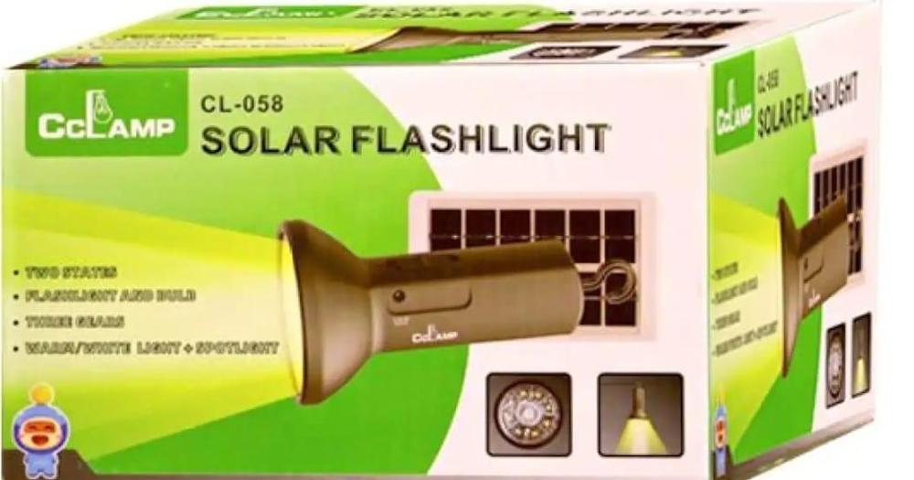Solar Flashlight CL-058 Rechargeable Outdoor Camping Lantern