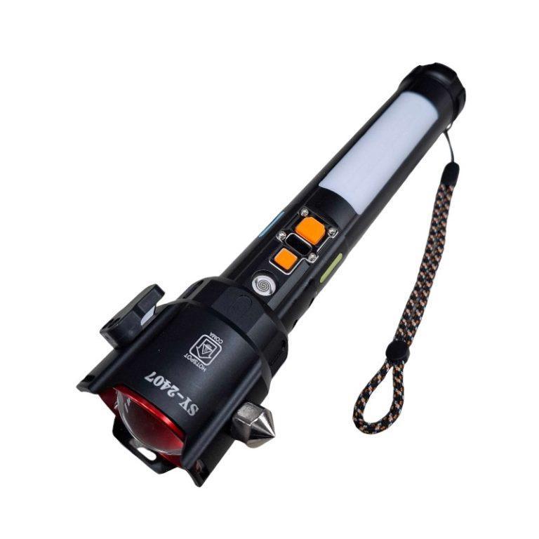 Rechargeable Multicolor LED Torch Light with Type-C Charging Port - Essential Camping Gear