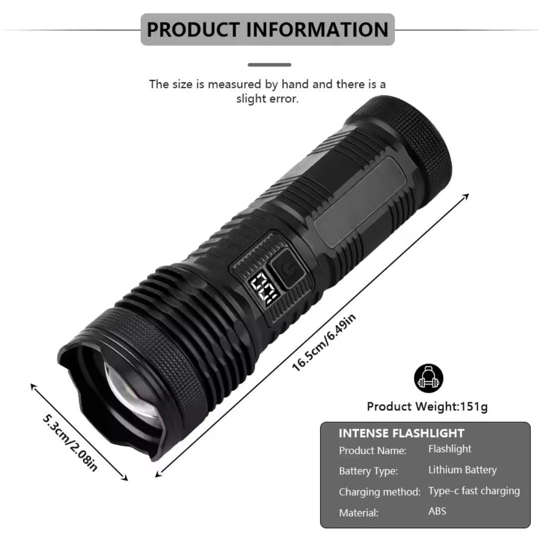 Rechargeable Flashlight with Type-C Charging Port - Essential for Camping